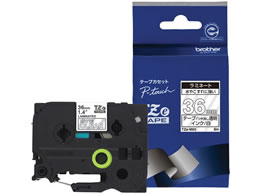 ブラザー ラベルプリンター用マットテープ36mm 透明(つや消し) 白
