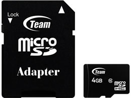 TEAM microSDHCカード 4GB C10 TG004G0MC28A