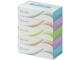 Forestway ティッシュペーパー ナチュラル 150組 5個