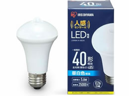 アイリスオーヤマ LED電球 人感センサー付 E26 昼白色 40形相当