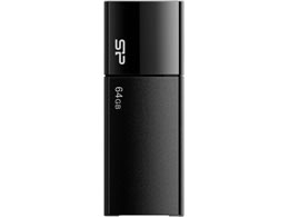 シリコンパワー スライド式USBメモリ 64GB ブラック SP064GBUF2U05V1K